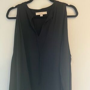 LOFT Elegant Black Blouse- Cold Shoulder